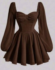 Adult Female Costumes to Hire - Brown Sweetheart Dress - L